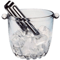 a glass of ice cubes